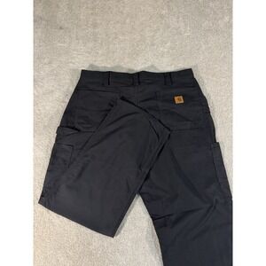 VTG Leather Patch Carhartt Work Pants Men's 40x30 Black Original B151-BLK NWOT